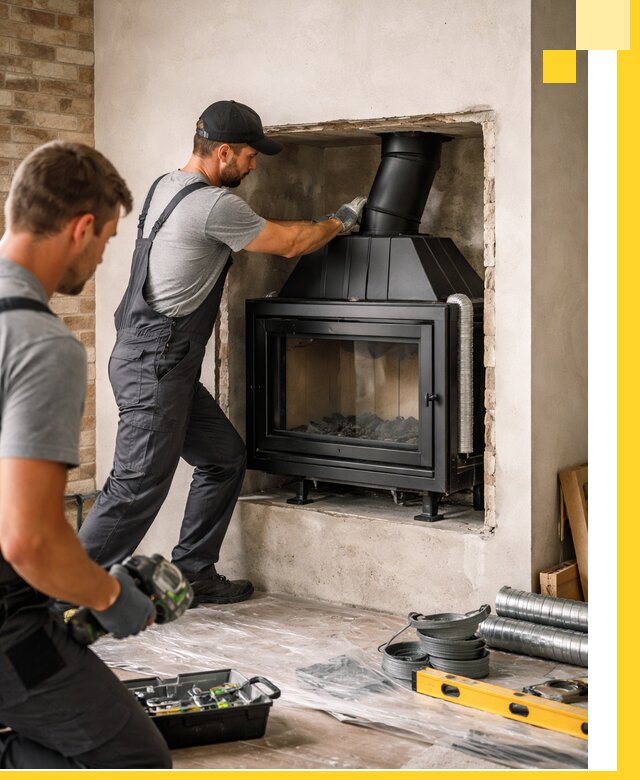 Установка каминных топок в Похвистневе: монтаж, подключение