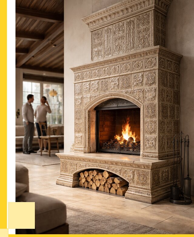 Купить изразцовый камин в Похвистневе от 256300 р. | ЭриданПхв