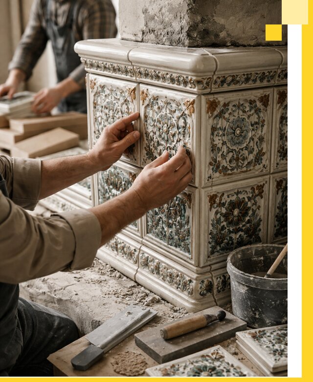 Изразцовые камины под ключ в Похвистневе: проект и монтаж