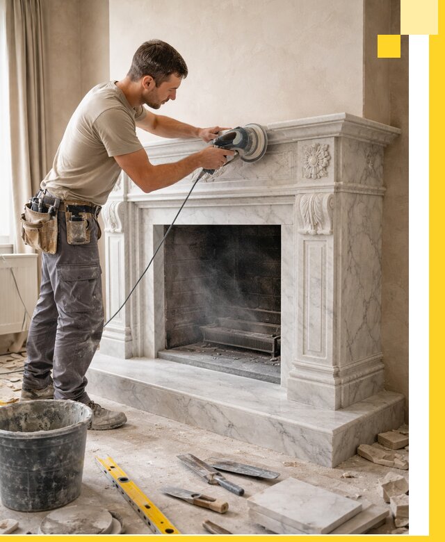 Изготовление и установка мраморных каминов в Похвистневе под ключ