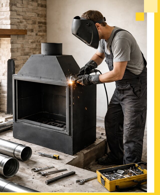 Продажа и установка металлических каминов в Похвистневе под ключ