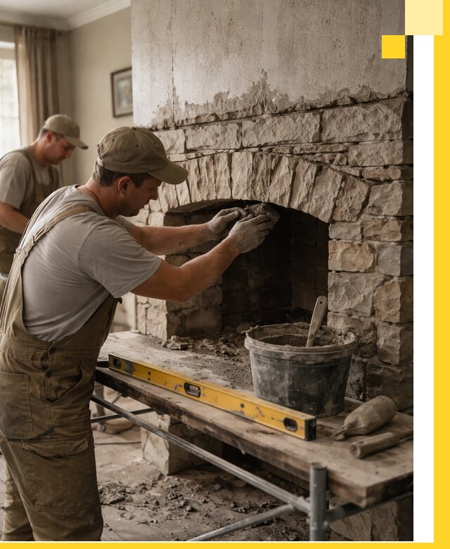 Изготовление каминов под ключ в Похвистневе, монтаж и отделка