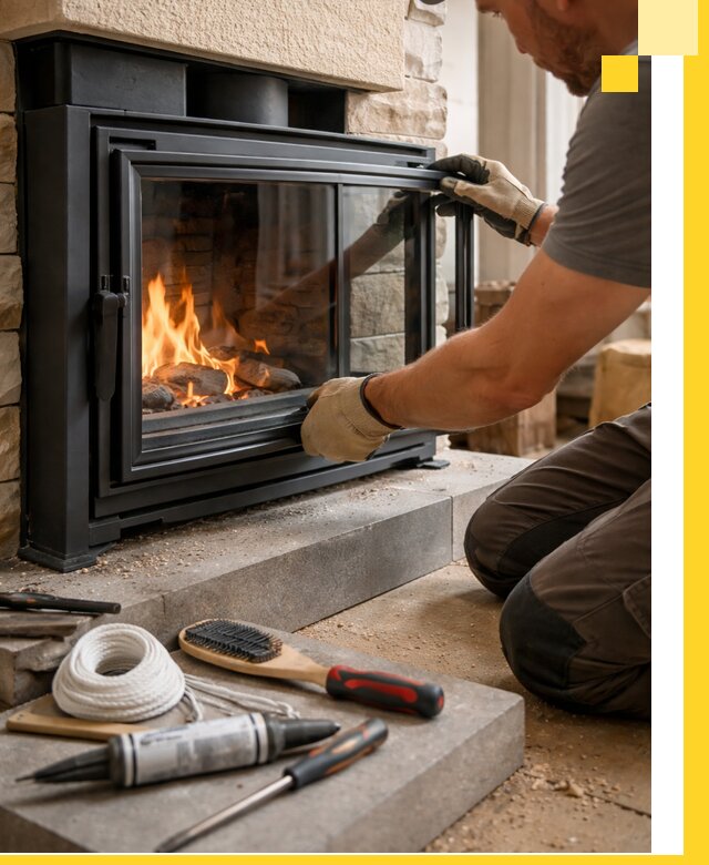 Производство, монтаж и доставка каминов со стеклом в Похвистневе