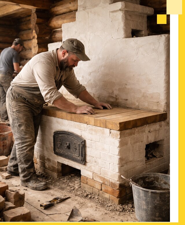 Проектирование и установка русской печи с лежанкой в Похвистневе