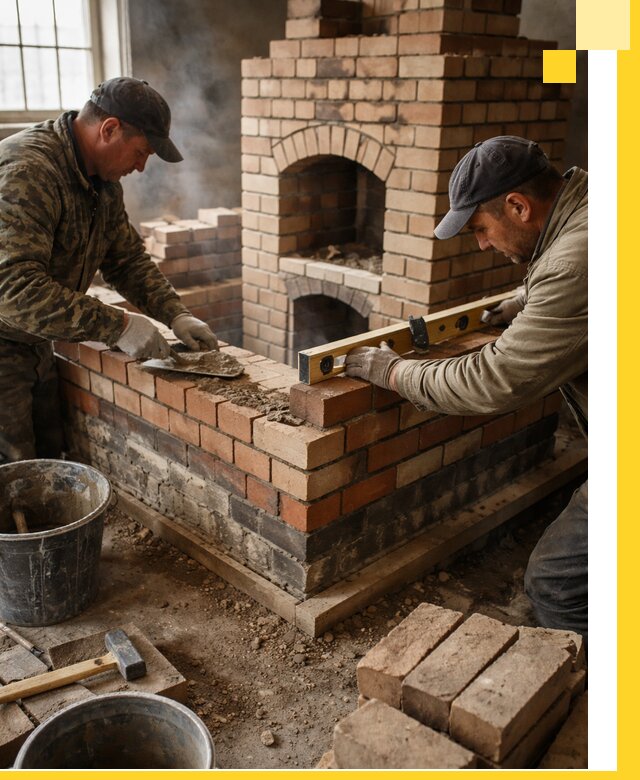 Изготовление и монтаж печей и каминов из кирпича в Похвистневе