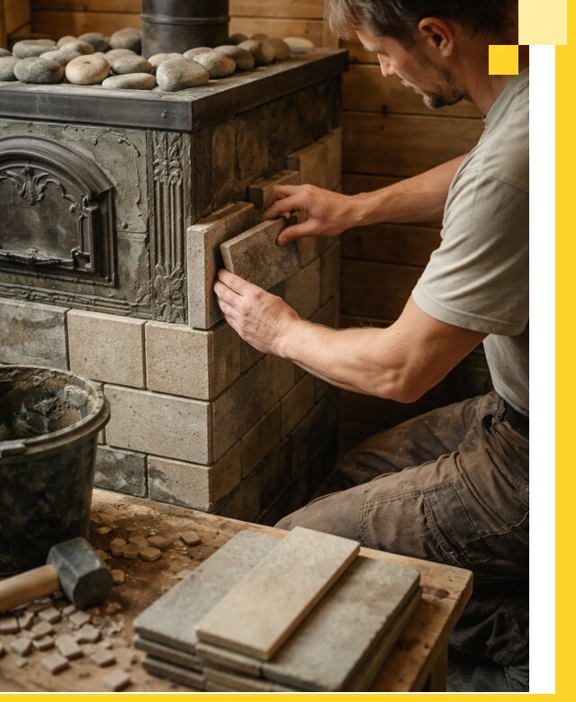 Облицовка банных печей в Похвистневе профессиональная отделка