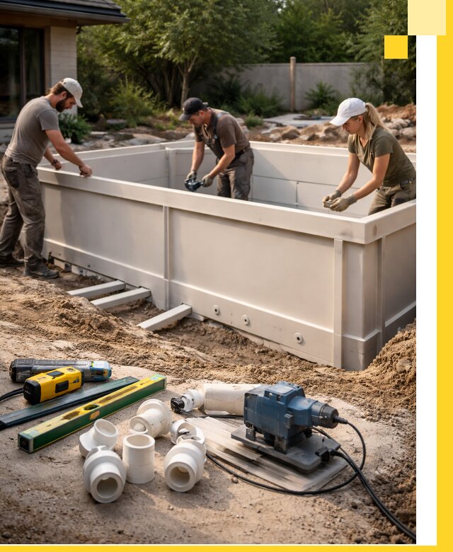 Установка полипропиленовых бассейнов под ключ в Похвистневе