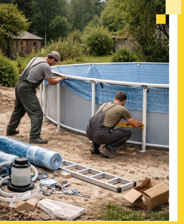 Установка и монтаж каркасных бассейнов в Похвистневе под ключ