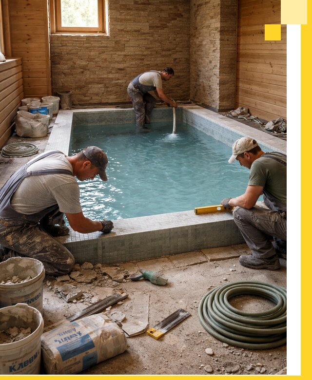 Проектирование и строительство бассейнов для бани в Похвистневе