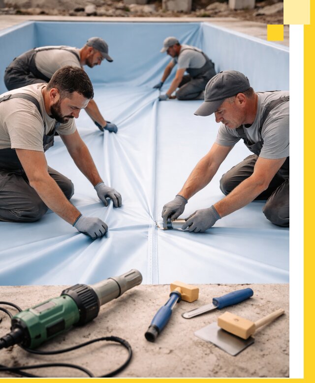 ПВХ пленка для бассейнов с монтажом и гарантией в Похвистневе