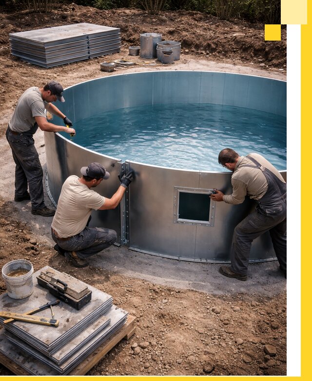 Круглые бассейны под ключ в Похвистневе проектирование и монтаж