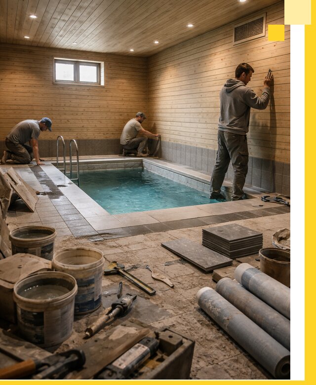 Строительство бани с бассейном и сауной под ключ в Похвистневе