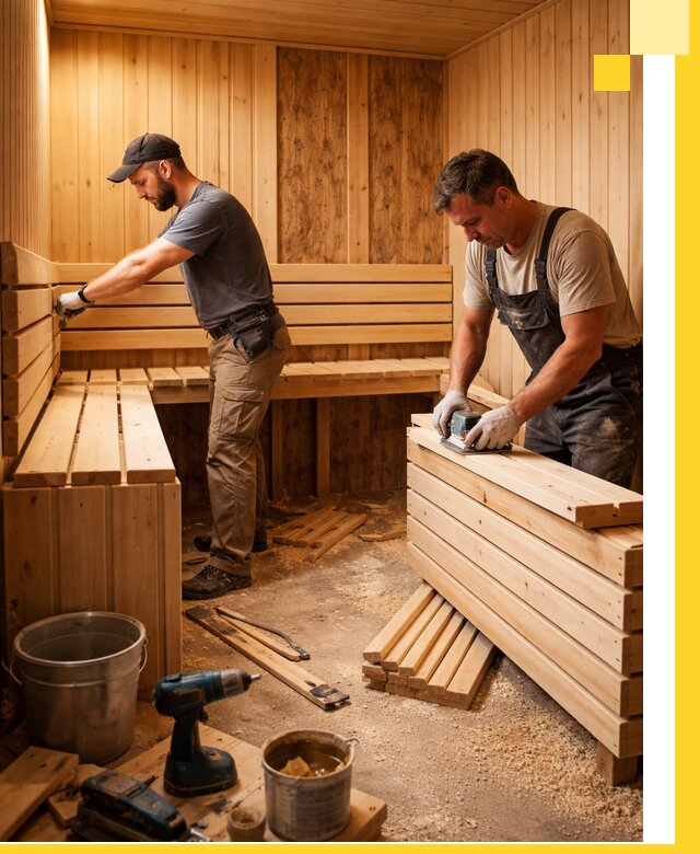 Профессиональный комплексный ремонт саун под ключ в Похвистневе