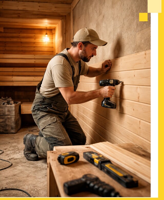 Профессиональная внутренняя отделка бани в Похвистневе под ключ