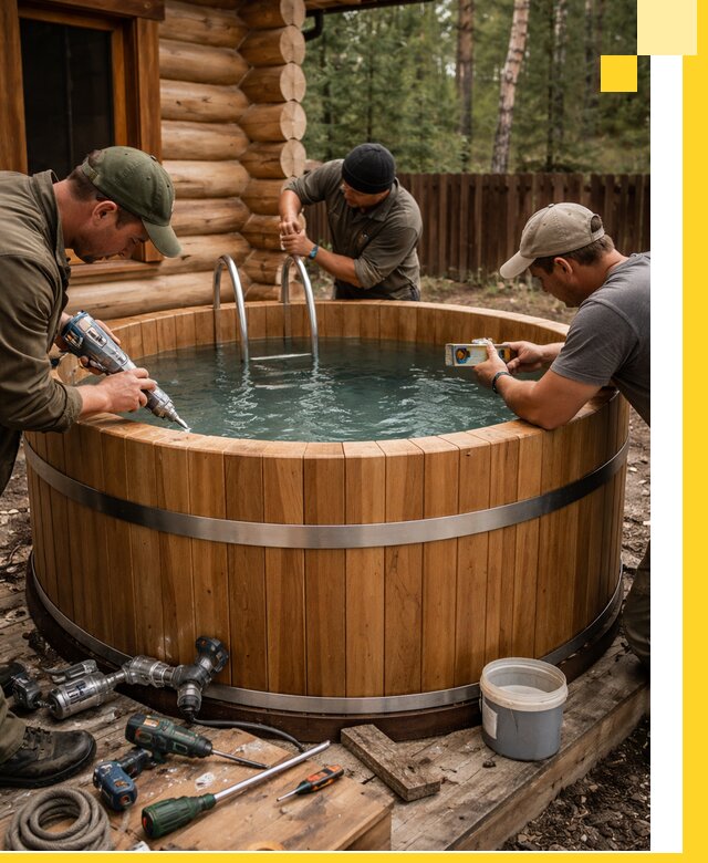 Строительство бань с купелью под ключ и отделкой в Похвистневе