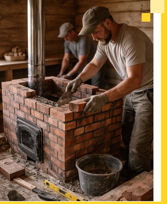 Кирпичные печи для бани под ключ в Похвистневе, проект и монтаж