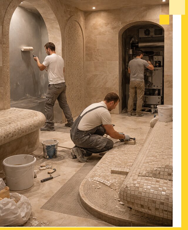 Строительство бани с хамамом и бассейном под ключ в Похвистневе