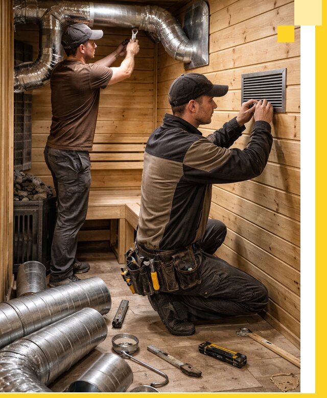 Проектирование и монтаж вентиляции бани в Похвистневе под ключ