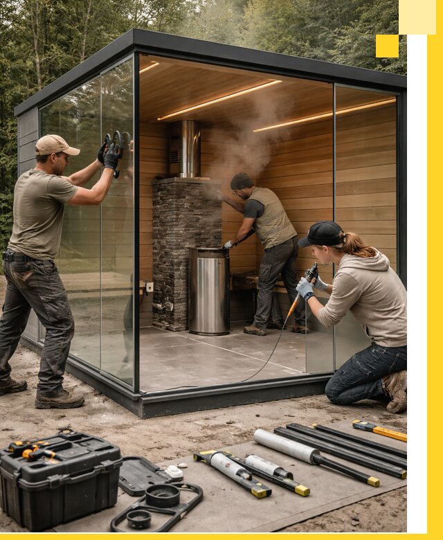 Проектирование и строительство стеклянных бань в Похвистневе